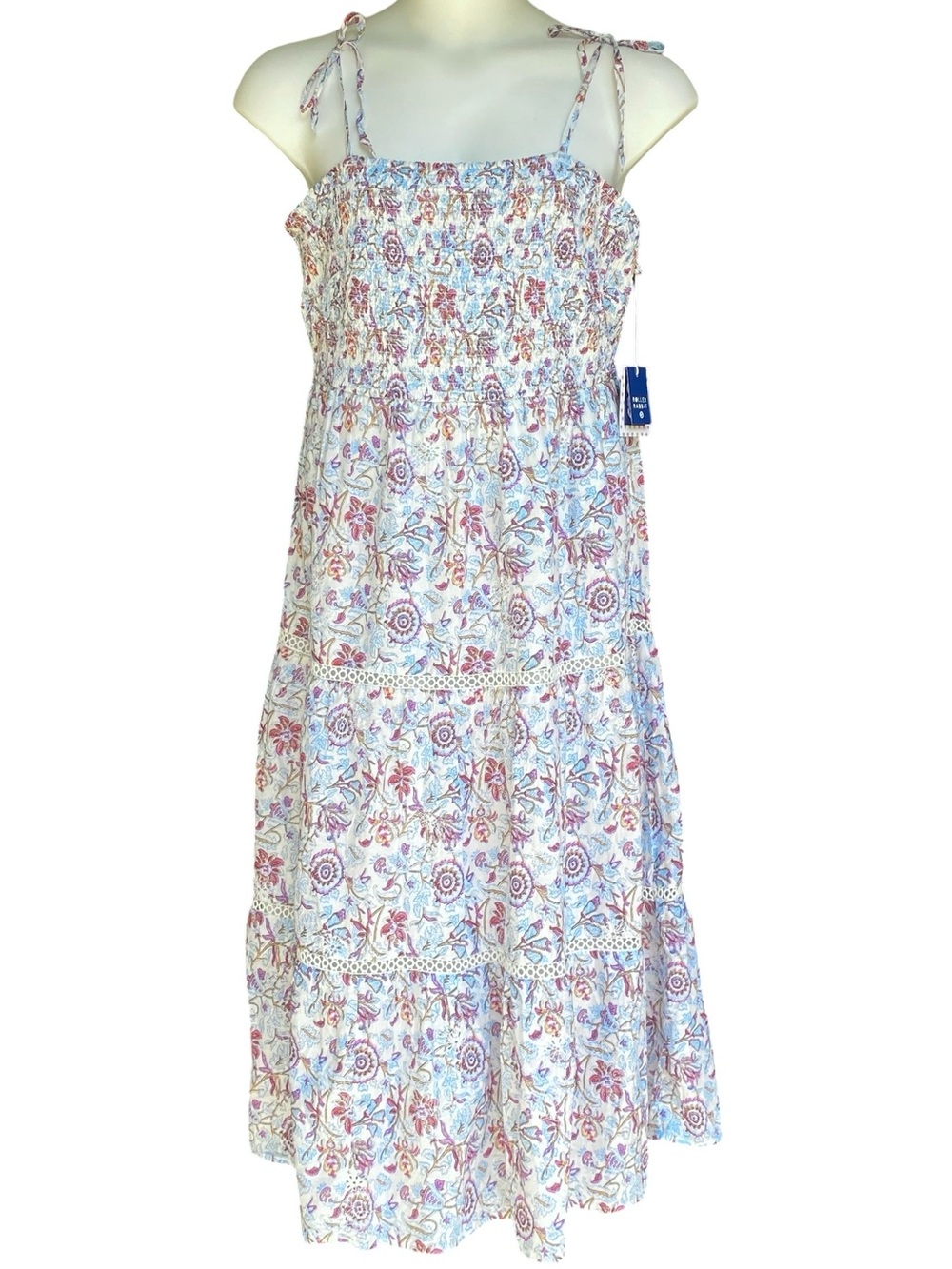 Roller Rabbit x Target NWT Floral Midi Dress Womens Size XXL Blue Pink Cotton